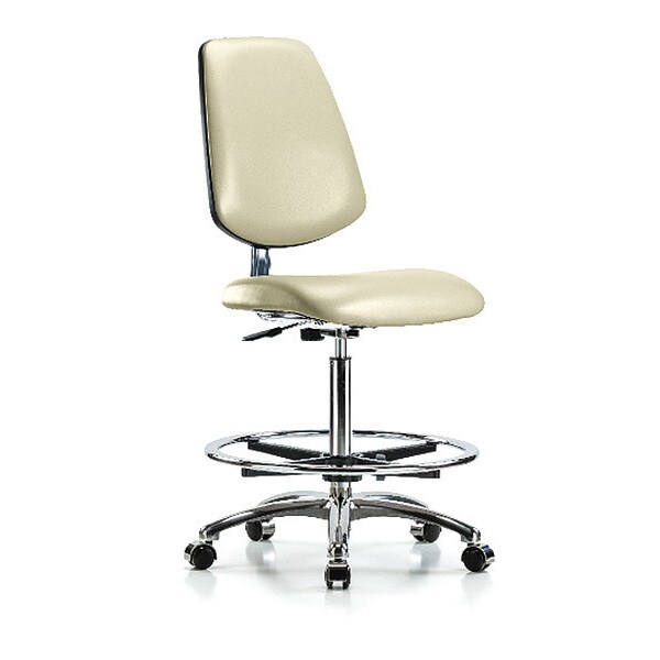 Blue Ridge Ergonomics Clean Room Chair 26" to 35-1/2" Height, Vinyl, Adobe White - BR-CLR-VHBCH-MB-CR-CF-CC-8501