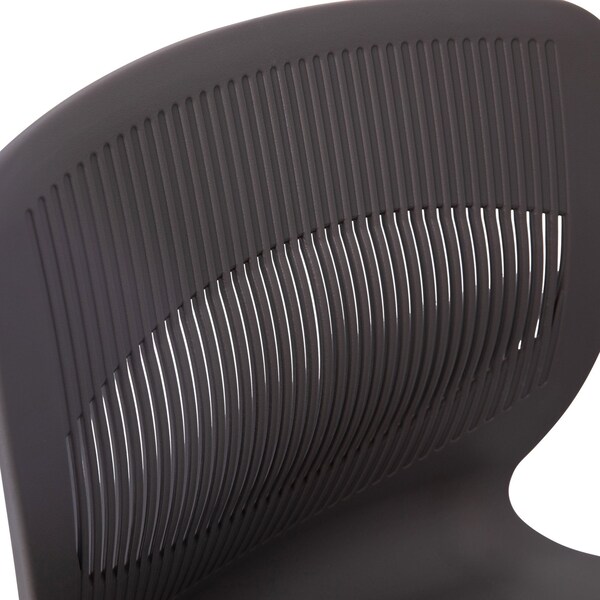 Flash Furniture Gray Plastic Stack Chairs with Lumbar Support, PK 5 - 5-RUT-NC618-GY-GG