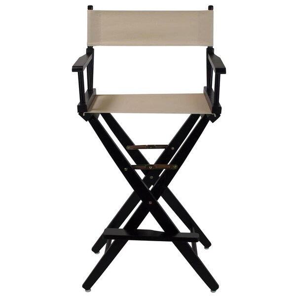 Doba-Bnt 206-32-032-12 30 in. Extra-Wide Premium Directors Chair, Black Frame with Natural Color Cover - SA3286566