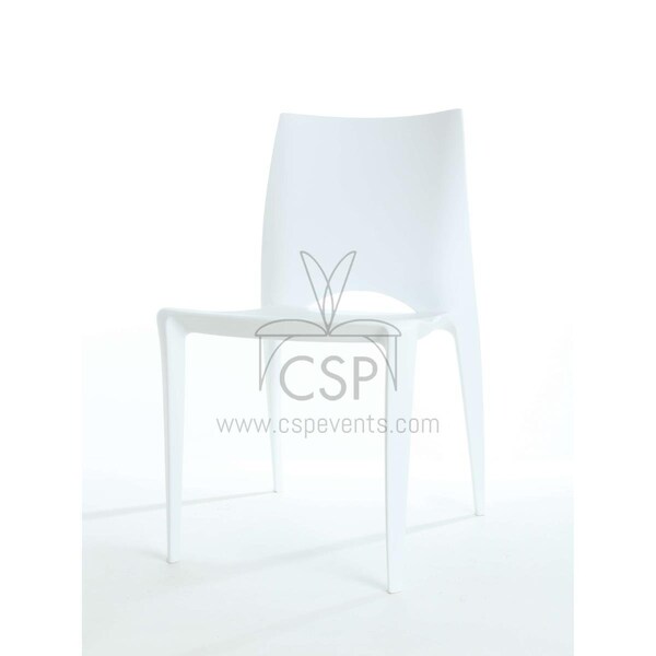 Commercial Seating Products RPP-Crescent-WH-4 Crescent Polyproplylene Stackable Chair - White - 32 in., 4PK - CO59911