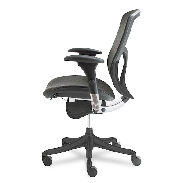 Alera Executive Chair Ergonomic Multifunction Mid-Back Mesh Chair, T-Bar Arms, 18-3/8" to 23" Height - ALEEQA42ME10B