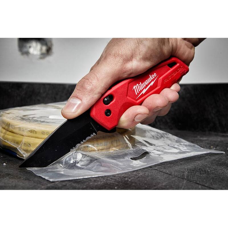 Milwaukee FASTBACK Stainless Steel Spring Assisted Folding Knife with 2.95 in. Blade and 6-in-1 Wire Strippers Pliers - 48-22-1530-48-22-3079