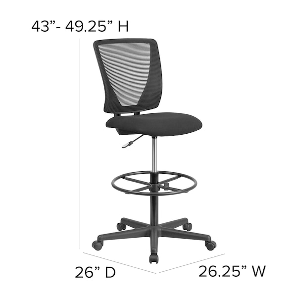 Flash Furniture Mesh 32 1/2-, No Arm, Back, Seat, Frame: Black - GO-2100-GG