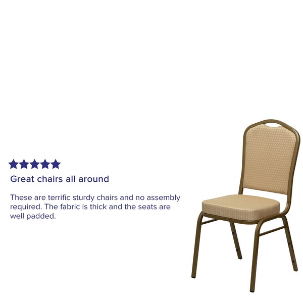 Flash Furniture Hercules Banquet Chair, 17-1/4 in W 20-1/4" L 38" H, Fabric Seat - FD-C01-ALLGOLD-H20124E-GG