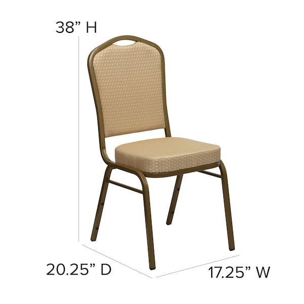 Flash Furniture Hercules Banquet Chair, 17-1/4 in W 20-1/4" L 38" H, Fabric Seat - FD-C01-ALLGOLD-H20124E-GG