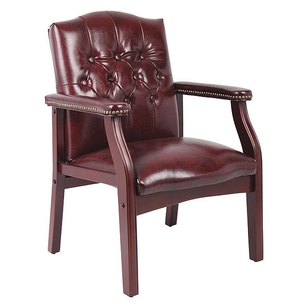Boss Ivy League Guest Chair, 24-1/2 in W 27" L 35-1/2" H, Fixed, Vinyl Seat - B959-BY