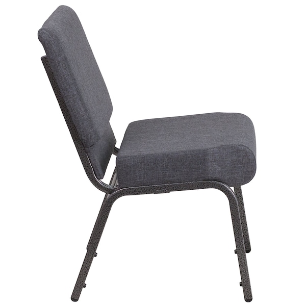 Flash Furniture Hercules Church Chair, Gray Back, 21-1/4 in W 25" L 33" H, Fabric Seat - FD-CH0221-4-SV-DKGY-GG