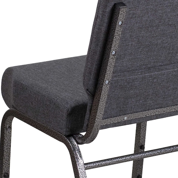 Flash Furniture Hercules Church Chair, Gray Back, 21-1/4 in W 25" L 33" H, Fabric Seat - FD-CH0221-4-SV-DKGY-GG
