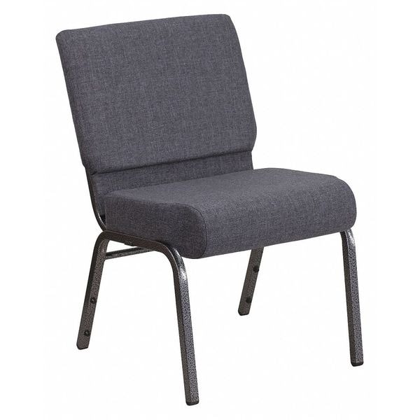 Flash Furniture Hercules Church Chair, Gray Back, 21-1/4 in W 25" L 33" H, Fabric Seat - FD-CH0221-4-SV-DKGY-GG