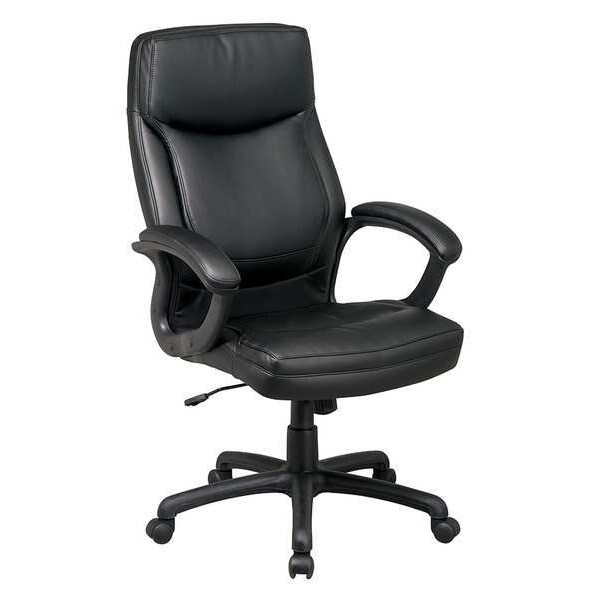 Office Star Desk Chair, Series Work Smart Eco Leather Black - EC6583-EC3
