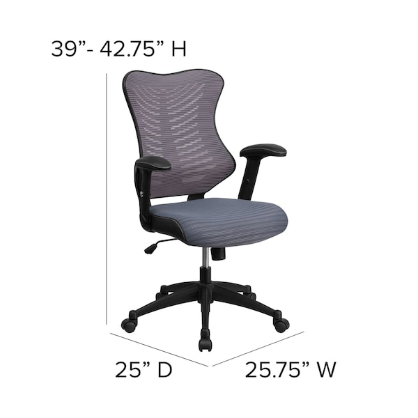 Flash Furniture Executive Chair, Gray  Seat, Mesh Back - BL-ZP-806-GY-GG