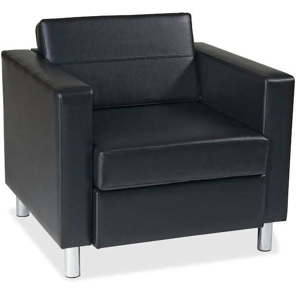 Ave 6 Collection: Pacific Arm Chair, Black Back, 32 in W 30-1/2" L 29-1/2" H, Fixed Arms, Vinyl Seat - PAC51-V18