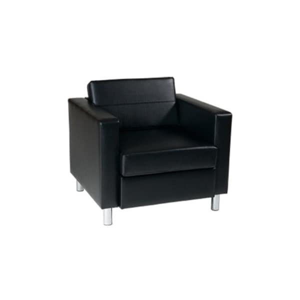 Ave 6 Collection: Pacific Arm Chair, Black Back, 32 in W 30-1/2" L 29-1/2" H, Fixed Arms, Vinyl Seat - PAC51-V18