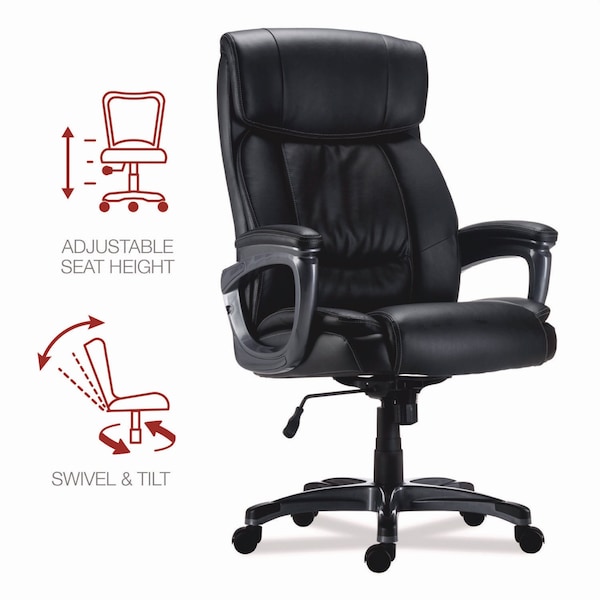 Alera Alera Egino Big and Tall Chair, Supports Up to 400 lb, Black Seat/Back, Black Base - ALEEG44B19