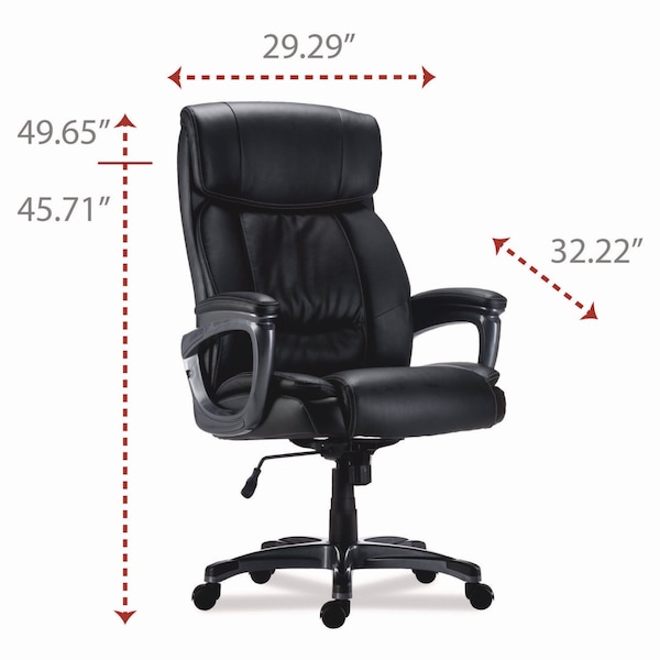 Alera Alera Egino Big and Tall Chair, Supports Up to 400 lb, Black Seat/Back, Black Base - ALEEG44B19