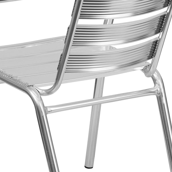 Flash Furniture Contemporary Restaurant Stack Chair, Aluminum Seat, Gray Back, 22 W 24" L 29 H, Integrated - TLH-1-GG