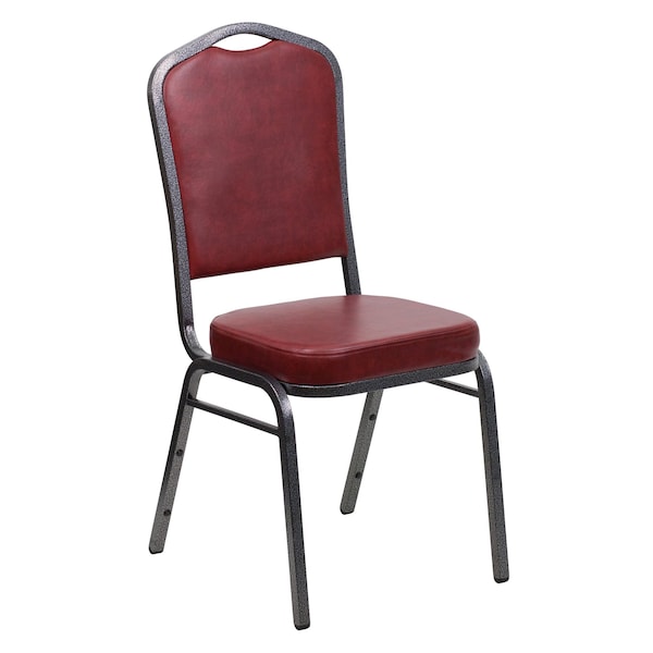 Flash Furniture Hercules Banquet Chair, 17-1/4 in W 20-1/4" L 38" H, Vinyl Seat - FD-C01-SILVERVEIN-BURG-VY-GG