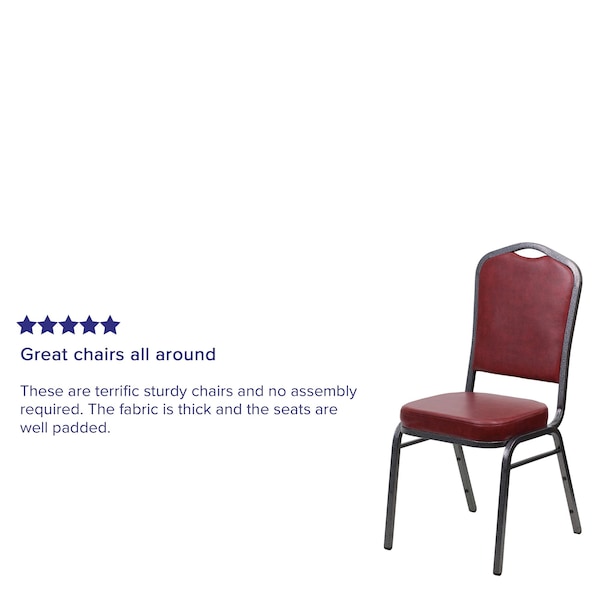 Flash Furniture Hercules Banquet Chair, 17-1/4 in W 20-1/4" L 38" H, Vinyl Seat - FD-C01-SILVERVEIN-BURG-VY-GG