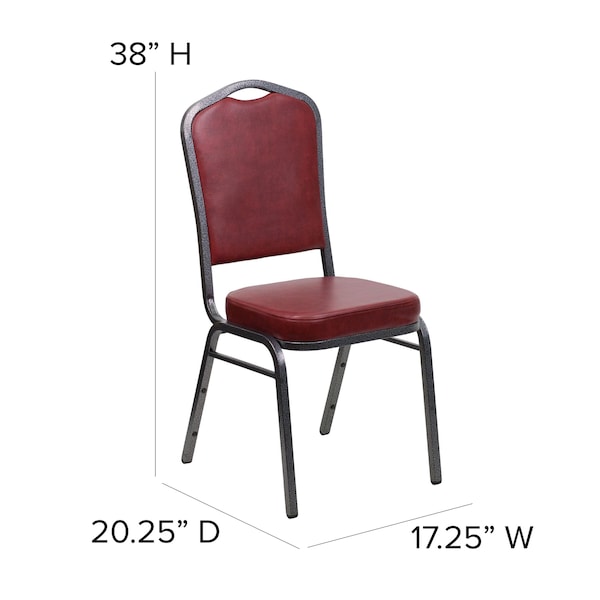 Flash Furniture Hercules Banquet Chair, 17-1/4 in W 20-1/4" L 38" H, Vinyl Seat - FD-C01-SILVERVEIN-BURG-VY-GG