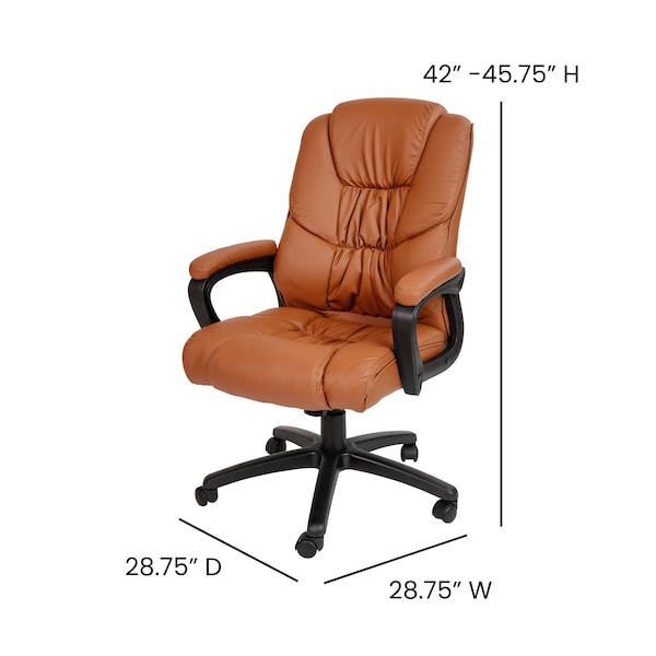Flash Furniture 400 lb. Big & Tall Brown LeatherSoft Office Chair - CX-1179H-BR-GG