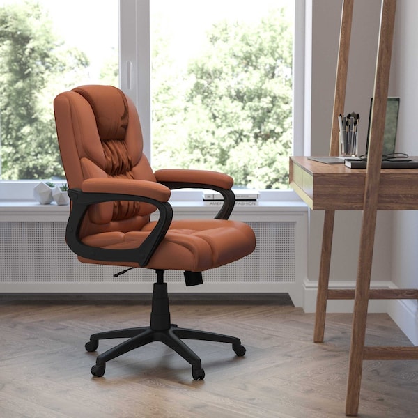 Flash Furniture 400 lb. Big & Tall Brown LeatherSoft Office Chair - CX-1179H-BR-GG