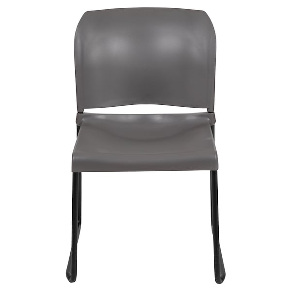 Flash Furniture Gray Plastic Stack Chair - RUT-238A-GY-GG