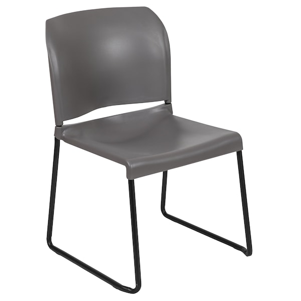 Flash Furniture Gray Plastic Stack Chair - RUT-238A-GY-GG