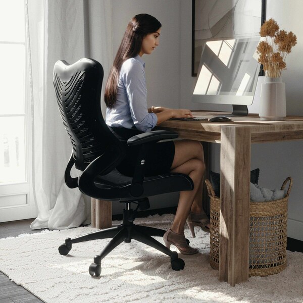 Flash Furniture High Back Designer Black Mesh Swivel Ergonomic Office Chair with Adjustable Arms - BL-ZP-806-BK-GG