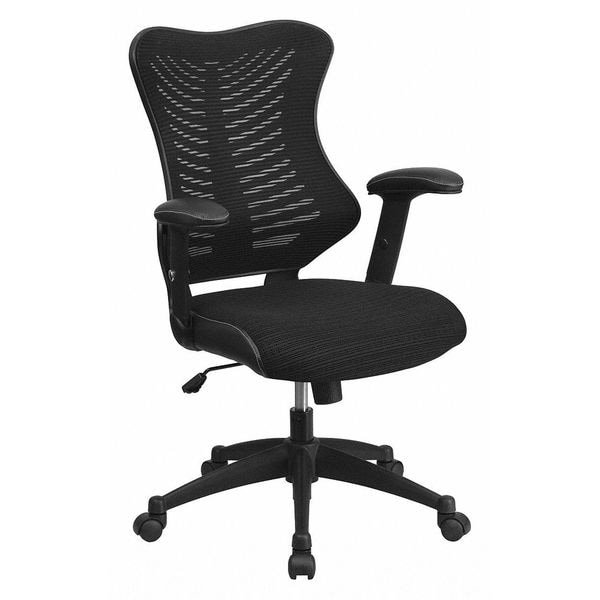 Flash Furniture High Back Designer Black Mesh Swivel Ergonomic Office Chair with Adjustable Arms - BL-ZP-806-BK-GG