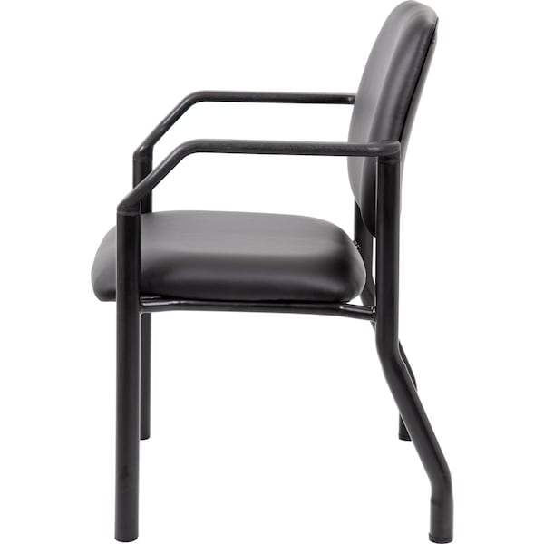 Boss Guest Chair, Black Seat, Black Back, 22" W 22" L 32-1/2" H, Fixed, Vinyl Seat - B9591AM-BK