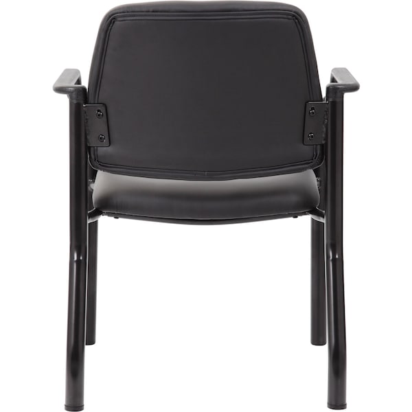 Boss Guest Chair, Black Seat, Black Back, 22" W 22" L 32-1/2" H, Fixed, Vinyl Seat - B9591AM-BK