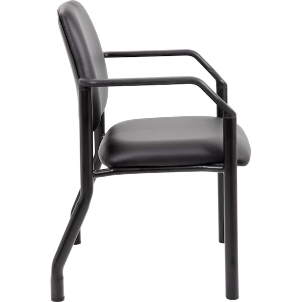 Boss Guest Chair, Black Seat, Black Back, 22" W 22" L 32-1/2" H, Fixed, Vinyl Seat - B9591AM-BK