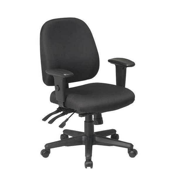 Office Star Desk Chair Desk Chair, Adjustable Arms, 3-1/2" Height, Fabric, Black - 43808-231