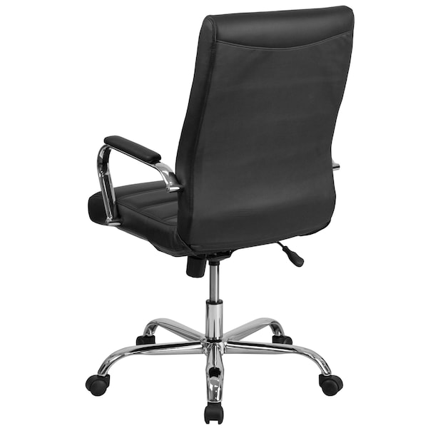 Flash Furniture High Back Black LeatherSoft Executive Swivel Office Chair with Chrome Frame and Arms - GO-2286H-BK-GG