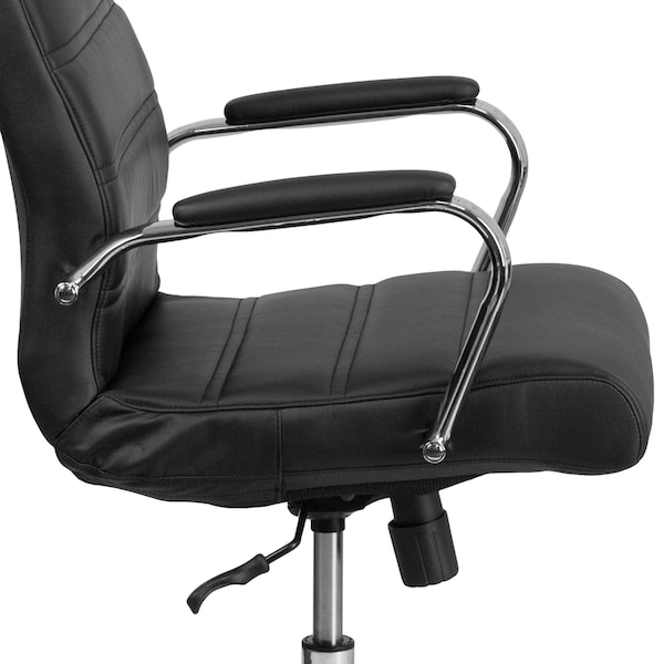 Flash Furniture High Back Black LeatherSoft Executive Swivel Office Chair with Chrome Frame and Arms - GO-2286H-BK-GG