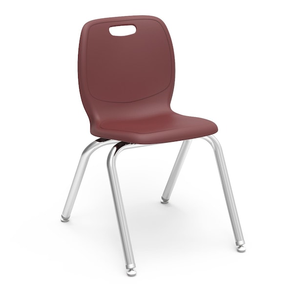 Virco N2 Series 16" Classroom Chair, 3rd - 4th Grade with Nylon Glides - Wine Seat - N216