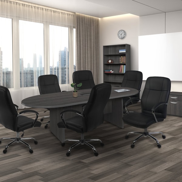 Regency Cielo Conference Leatherette Executive Mid-Back Arm Office Chair, Black - 3010BK