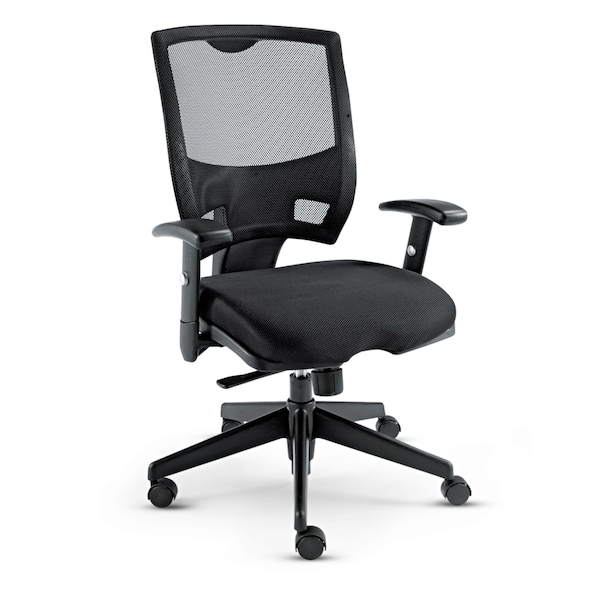 Alera Task Chair Epoch Series Fabric-Mesh Multifunction Chair, Padded Arms, 19" to 24" Height, Fabric - ALEEP42ME10B