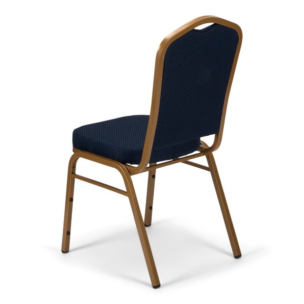 Atlas Commercial Products Crown Back Banquet Chair, Gold Frame, Navy Blue Patterned - CBC9NVFGF-BD