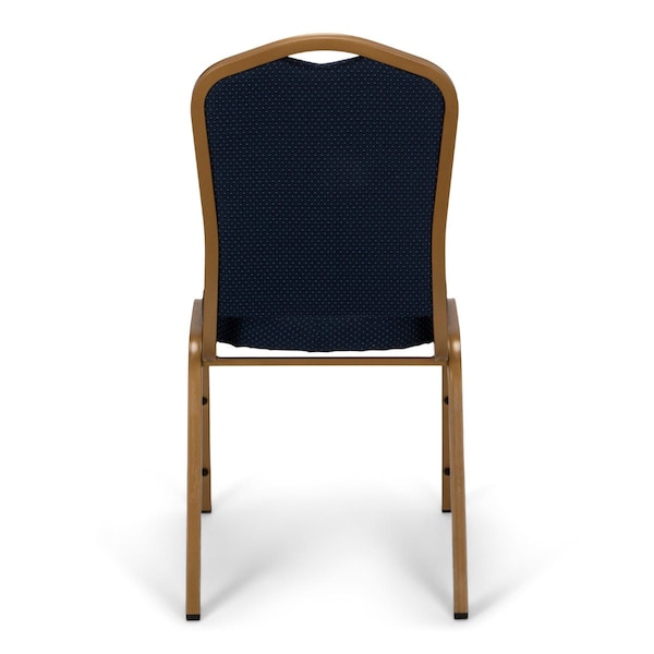 Atlas Commercial Products Crown Back Banquet Chair, Gold Frame, Navy Blue Patterned - CBC9NVFGF-BD