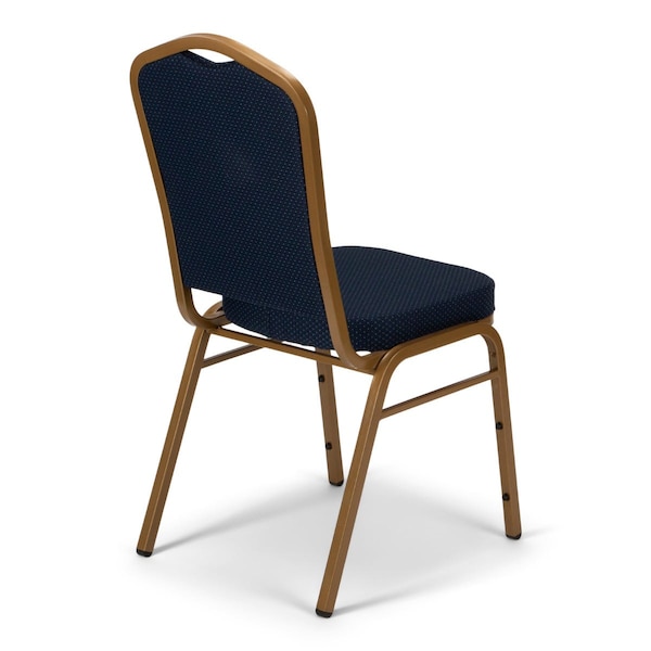 Atlas Commercial Products Crown Back Banquet Chair, Gold Frame, Navy Blue Patterned - CBC9NVFGF-BD