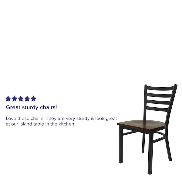 Flash Furniture Hercules Restaurant Chair, 16-1/2 in W 17" L 32-1/4" H - XU-DG694BLAD-MAHW-GG