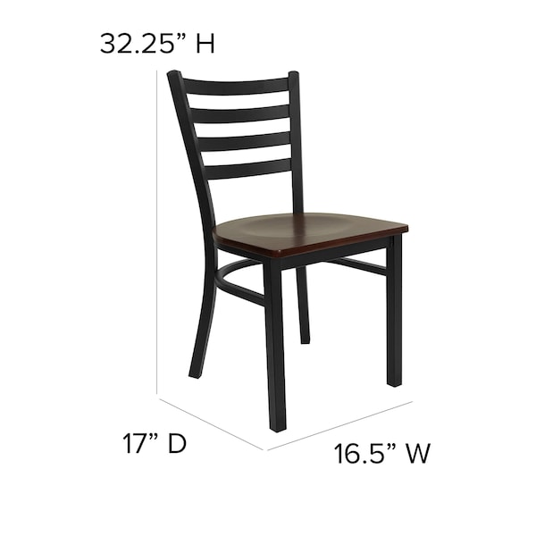Flash Furniture Hercules Restaurant Chair, 16-1/2 in W 17" L 32-1/4" H - XU-DG694BLAD-MAHW-GG