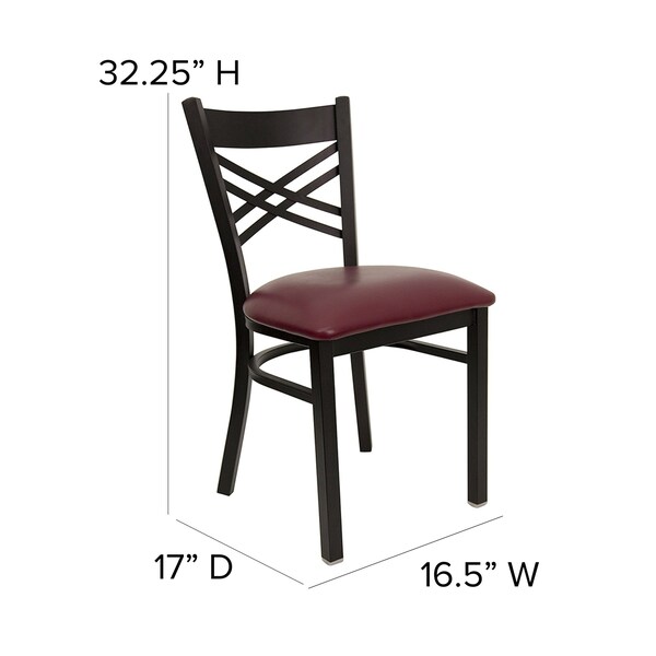 Flash Furniture Hercules Restaurant Chair, 16-1/2 in W 17" L 32-1/4" H - XU-6FOBXBK-BURV-GG