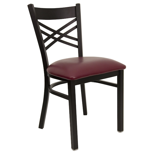 Flash Furniture Hercules Restaurant Chair, 16-1/2 in W 17" L 32-1/4" H - XU-6FOBXBK-BURV-GG