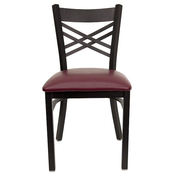 Flash Furniture Hercules Restaurant Chair, 16-1/2 in W 17" L 32-1/4" H - XU-6FOBXBK-BURV-GG