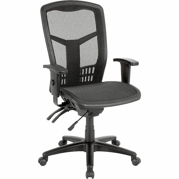 Lorell Executive Mesh High-Back Swivel Office Chair, Black - LLR86905