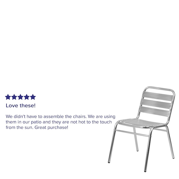 Flash Furniture 4 Pack Commercial Aluminum Restaurant Stack Chair - 4-TLH-015-GG
