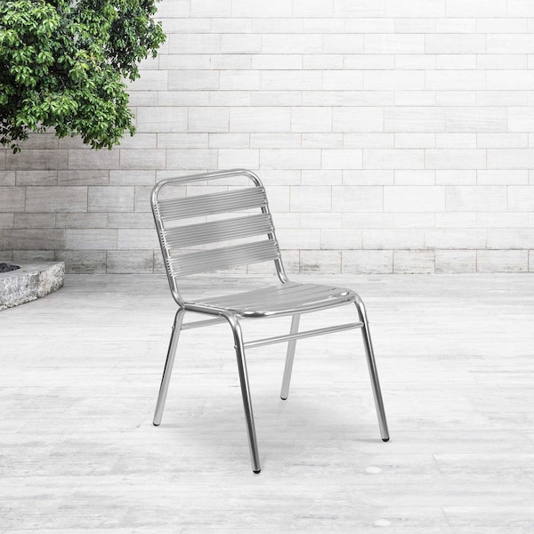 Flash Furniture 4 Pack Commercial Aluminum Restaurant Stack Chair - 4-TLH-015-GG