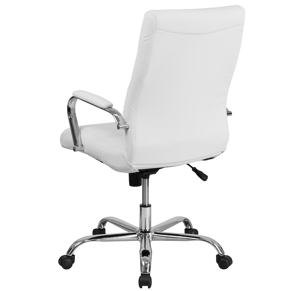 Flash Furniture Contemporary Chair White High Back Exec Chair, Fixed Arms, 18-1/4" to 22-1/4" Height - GO-2286H-WH-GG